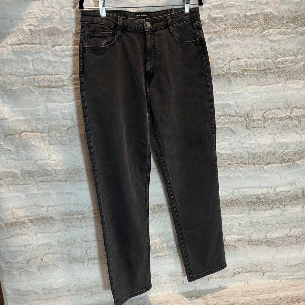 Frank and Oak‎ Womens Jeans Black Size 30x28 Cyndi Straight Fit High Waist